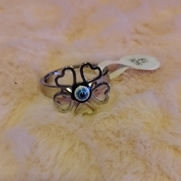 Size 19 -3 Rings and Earrings Set Evil Eye Design - Picture 2 of 5